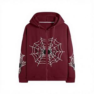 Sudadera con capucha Y2K sólida con cremallera, logo frontal, para hombre y mujer, oversize, informal, transpirable, para otoño e invierno - Product Image 1