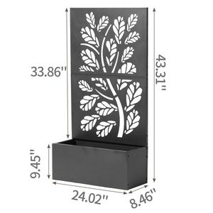 Jardinière en métal de 43 pouces de hauteur avec treillis pour plantes grimpantes et légumes, pots et jardinières à fleurs - Product Image 1