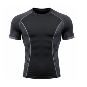 T-shirt de sport pour homme 100% coton, extensible, séchage rapide, respirant, entraînement, vêtements de sport, logo personnalisé, vente en gros - Product Image 1