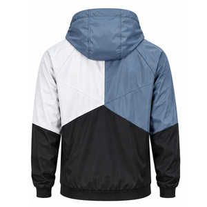Windbreaker <b>Jacket</b> for <b>Men</b> <b>Lightweight</b> Outdoor Sports Water Resistant Full Zip Hooded Activewear Custom Apparel ODM Manufacturer - Product Image 2