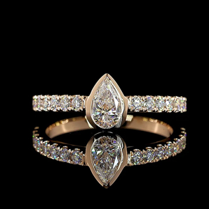 Rose Gold Pear Cut Diamond Engagement <b>Ring</b> Classic Women's <b>Fine</b> Jewelry - Product Image 1