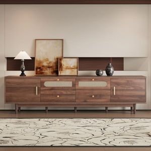 Meuble TV moderne et élégant de 76 pouces avec tiroirs, centre de divertissement pour téléviseurs de 85 pouces, pour salon/chambre - Product Image 2