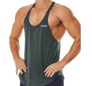 Custom Logo Cotton Tank Top Men Breathable Sleeveless Workout <b>Singlet</b> Gym <b>Running</b> Tee - Product Image 1