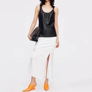 Nuevo Diseño, Estilo Urbano, Chaleco de Cuero Genuino y Lona para Mujer, Impermeable, Cortavientos, Transpirable, Cierre Triple, Largo Estándar - Product Image 3