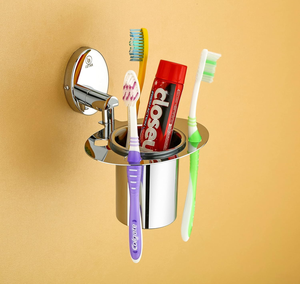 Support de brosses à dents avec porte-gobelet, ensemble d'organisation de salle de bain, support de rangement pour brosses à dents et dentifrice avec porte-gobelet pour salle de bain - Product Image 2