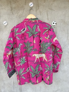 Elegante Conjunto de Pijama de 3 Piezas con Estampado de Jungla para Mujer, Ropa de Dormir de Algodón Rosa, Estampado de Leopardo y Cebra, Ropa de Casa de Lujo con Botones, Traje de Noche - Product Image 6