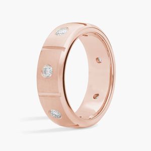 Bague d'éternité audacieuse en diamants en or rose - Product Image 1
