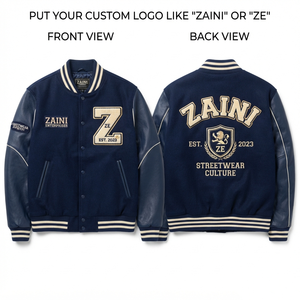 ZAINI <b>Men</b> Autumn Varsity <b>Jacket</b> 450 GSM Wool Blend Body Windproof Stand Collar High Street Pink <b>White</b> Contrast Panels Custom - Product Image 1