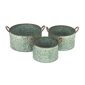 Jardinera rústica galvanizada para cultivar flores, verduras y hierbas en terrazas, patios y barandillas de cercas. - Product Image 2
