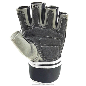 Gants de sport légers et respirants à demi-doigts en cuir PU pour la musculation, unisexe, avec support de poignet à enfiler - Product Image 1