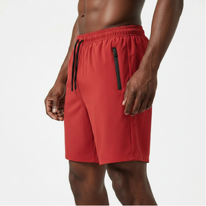 Shorts de sport décontractés mi-taille respirants pour hommes, color-block, séchage rapide, en Spandex/Polyester, avec cordon de serrage, personnalisables - Product Image 3