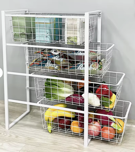 OEM/ODM Vietnam Factory Customized 4 Tier Storage Rack <b>Wire</b> <b>Basket</b> Drawer Organizer Shelf for Kitchen Bathroom Home Use - Product Image 5
