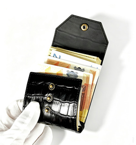 Custom Logo Castello Croco Embossed Genuine Leather Slim Long <b>Wallet</b> Button Closure Luxury Men's <b>Wallet</b> - Product Image 4