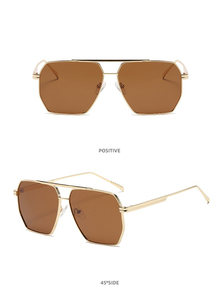 Lmamba 0329 Fashionable Punk Metal Hollowed-out <b>Sunglasses</b> Reflective Mirror Classic Double Bridge <b>Sunglasses</b> - Product Image 4