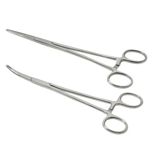 1 unidad Pinza hemostática quirúrgica manual de acero inoxidable Clase I, tipo hemostato, con bloqueo, tipo alicates de pesca, punta curva y recta - Product Image 3