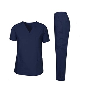 Tenue d'infirmière en polyester et coton, uniforme professionnel tendance avec col chemise, qualité infirmière supérieure - Product Image 1