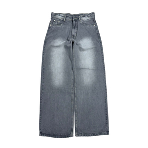 Pantalones Vaqueros de Mezclilla de Cintura Alta con Pierna Ancha, Estilo Casual Urbano, Unisex, Corte Regular, 100% Algodón, Tallas Grandes, Venta al Por Mayor - Product Image 5