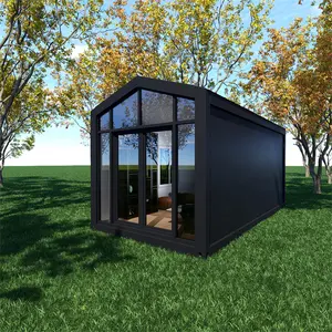 20ft tiny black container barn house portable detachable Storage Shed prefab houses