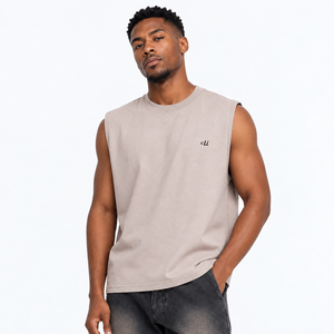 Customized High Quality Sleeveless T-<b>shirt</b> Custom Logo Printed Premium 100% Organic Cotton Men's <b>shirts</b> OEM Casual Streetwear - Product Image 1