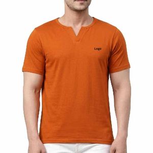 Camisetas Personalizadas de Alta Calidad 100% Algodón de Manga Corta para Hombre, Lisas, de Secado Rápido, Transpirables, Cuello en V, Servicio OEM - Product Image 5