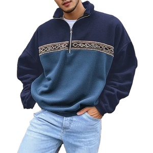 Otoño Invierno hombres Retro Casual Pullover sólido de gran tamaño Sudadera con capucha suave cálido Streetwear sudadera de lana de ganchillo ecológico - Product Image 3