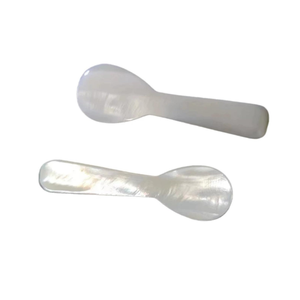 Iridescent MOP Caviar Spoon - <b>Mirror</b> Finish Natural Sea Shell Cutlery for High-End Appetizers - Product Image 1