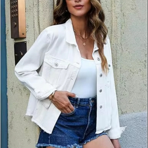 Veste en jean décontractée pour homme, 100 % coton, avec logo personnalisé sur le devant, 280 g, respirante, écologique, séchage rapide, pour usage extérieur, vente en gros - Product Image 1