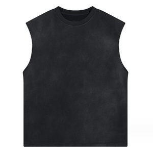 Débardeur de sport unisexe grande taille en coton/bambou respirant, coupe personnalisée, sans manches, style oversize pour musculation - Product Image 5