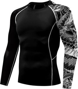 Chemise de compression pour homme à col haut, séchage rapide, en Spandex/Polyester, anti-bactérienne, manches longues, Rashguard, pour l'approvisionnement en usine - Product Image 2