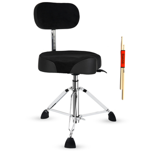 เก้าอี้กลอง 5 คอร์ รุ่น Music Drum Throne พร้อมพนักพิง เบาะรองนั่งหนา 4 นิ้ว ระบบยกลม ปรับระดับได้ 25 นิ้ว รับน้ำหนักได้ 441 ปอนด์ - Product Image 1