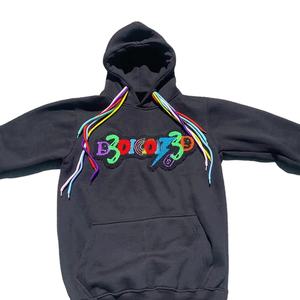 Sweats à capuche brodés poids lourd logo personnalisé hommes en détresse sur taille vierge acide Vintage lavé broderie sweat à capuche OEM - Product Image 4