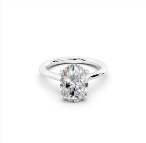 Anillo de Compromiso Solitario Clásico de Corte Redondo, Anillo de Promesa de Oro Blanco, Joyería de Boda Minimalista y de Lujo, Estilo Regalo - Product Image 2