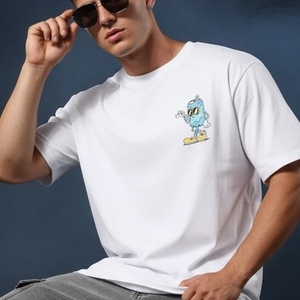 Camisetas de Hombre de Alta Calidad, Algodón y Poliéster, Impresión Serigráfica, Cuello Redondo, Corte Holgado, Estilo Casual, Secado Rápido, Personalizables, Ropa de Verano - Product Image 1