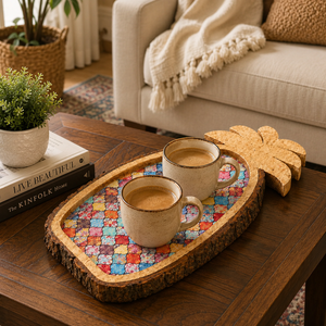 Bandeja de Servir de Lujo con Forma de Piña |   Bandeja Decorativa de Madera de Mango Natural para Frutas, Aperitivos, Postres, Decoración del Hogar y Regalos - Product Image 3