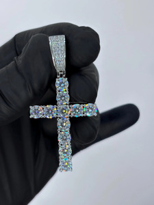 RB Gems Custom Christian Hip Hop Pendant 925 Sterling Silver <b>Initial</b> Letter with Lab Diamond VVS Moissanite Iced Rose Gold Women - Product Image 3