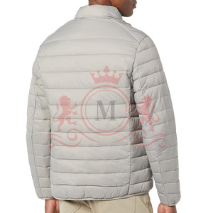 Men's <b>Light</b> Gray <b>Puffer</b> <b>Jacket</b> Quilted Stand Collar Full Zip Lightweight Warm Hot Arrival <b>Puffer</b> <b>Jacket</b> - Product Image 2