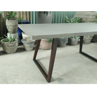 Table à manger moderne en béton GFRC, portable, imperméable, résistante aux intempéries, mobilier de patio extérieur pour usage hôtelier