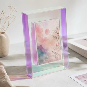 Cadre photo rectangulaire en acrylique transparent 4 couleurs, impression UV, incassable, étanche, sur pied, horizontal, pour table, moderne - Product Image 4