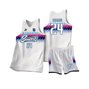 Uniforme de Baloncesto Personalizado en Negro, Blanco, Rosa y Azul, Jersey 2026, Kit de Equipo con Sublimación Completa 2025, Conjunto de Ropa Deportiva Profesional - Product Image 5