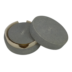 DPC Shagreen Coasters and <b>Placemat</b> Elegant Leather and Velvet for Valentine's Day Gifts Handcrafted From Vietnam - Product Image 4