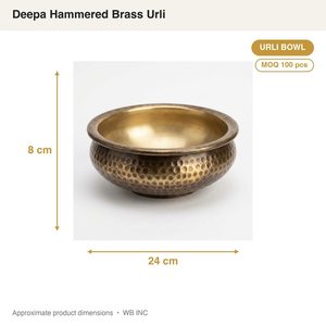 Cuenco Urli de Latón Antiguo Hecho a Mano de 24 cm, Martillado y Forjado, para Decoración del Hogar, Hoteles, Bodas o como Regalo de Mesa, India - Product Image 4