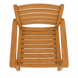 Chaise de jardin d'extérieur en teck massif, design contemporain, écologique, durable, imperméable, confortable, à lattes verticales, pour villa et parc - Product Image 4