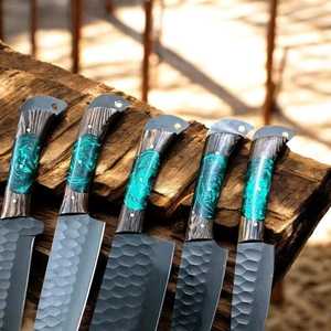 Premium Stainless Steel Chef <b>Knife</b> <b>Set</b> with Wood & Resin Handle Design for Home Kitchen Cooking Food Preparation Chef <b>Knife</b> <b>Sets</b> - Product Image 3