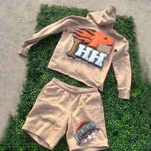 Personaliza tu Conjunto de Shorts con Sudadera con Capucha y Estampado de Logotipo, Traje Deportivo de Felpa, Sudadera con Capucha y Shorts de Alta Calidad - Product Image 2