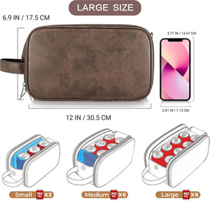 Premium Leather Tactical <b>Backpack</b> Toiletry Bag Waterproof Cosmetic Organizer Durable Construction for Stylish Travel Storage Low - Product Image 4
