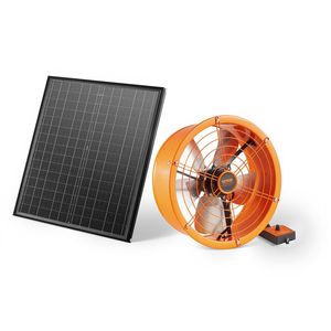 Ventilatore da tetto a energia solare da 14 pollici con termostato regolabile, 1300 CFM, per sottotetto, con copertura esterna a rete - Product Image 1