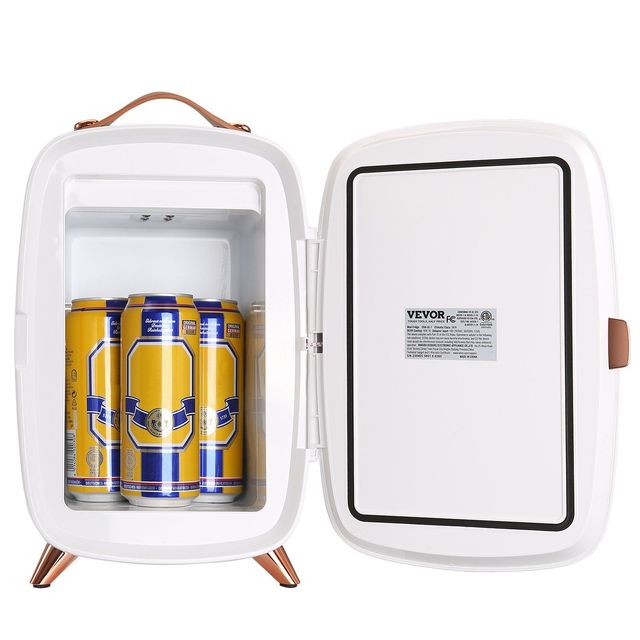 Mini 6L Luxury LED Mirror Refrigerator AC/DC White Small Makeup Cosmetic Fridge for Bedroom Beauty Face Mask Beverage Chill