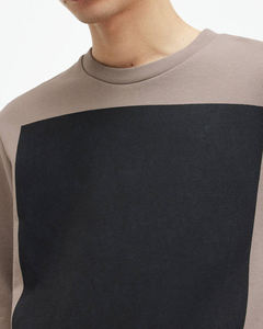 Men's Long Sleeve Color Blocked Crewneck Sweatshirt With <b>Logo</b> Front Regular Fit Casual Knitted Cotton O-Neck - Product Image 5