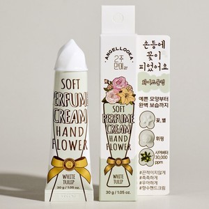 Crème parfumée pour les mains Angellooka Korean Hand Flower avec beurre de karité et minéraux (Tulipe blanche) 30g - Product Image 1