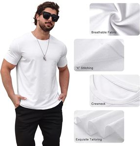 T-shirt personnalisé en nylon et élasthanne de haute qualité pour hommes, t-shirt léger uni, séchage rapide, impression sur t-shirts pour hommes - Product Image 2